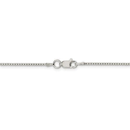 sterling silver 1.25mm rhodium plated box necklace pendant chain with lobster clasp