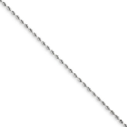 14k white gold 1.5mm diamond cut rope bracelet anklet choker necklace pendant chain