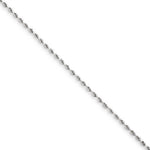 Lade das Bild in den Galerie-Viewer, 14k White Gold 1.5mm Diamond Cut Rope Bracelet Anklet Choker Necklace Pendant Chain
