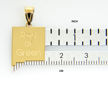 14k gold or sterling silver new mexico nm state map pendant charm personalized monogram