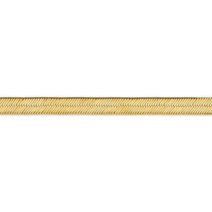 14k yellow gold 6.5mm silky herringbone bracelet anklet choker necklace pendant chain