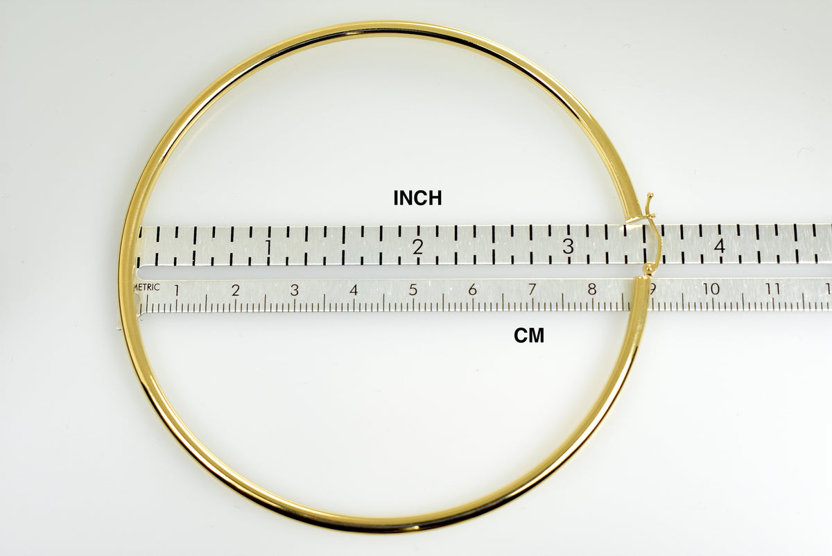 14k yellow gold 3.5 inch diameter extra large giant gigantic round classic hoop earrings 89mm x 3mm