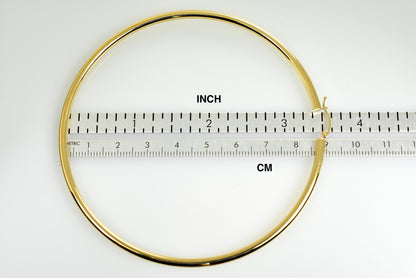 14k yellow gold 3.5 inch diameter extra large giant gigantic round classic hoop earrings 89mm x 3mm