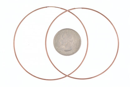 14k rose gold classic endless round hoop earrings 60mm x 1.25mm