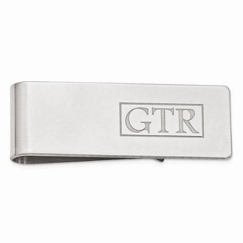 14k yellow white gold or sterling silver money clip custom order personalized monogram