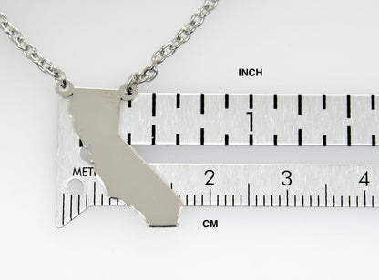 14k gold or sterling silver california ca state necklace personalized monogram