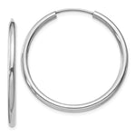 Load image into Gallery viewer, 14k White Gold Round Endless Hoop Earrings 30mm x 2mm
