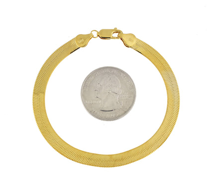 10k yellow gold 5.5mm silky herringbone bracelet anklet choker necklace pendant chain