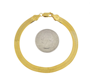 10k Yellow Gold 5.5mm Silky Herringbone Bracelet Anklet Choker Necklace Pendant Chain