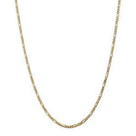 Afbeelding in Gallery-weergave laden, 14K Yellow Gold 2.75mm Flat Figaro Bracelet Anklet Choker Necklace Pendant Chain
