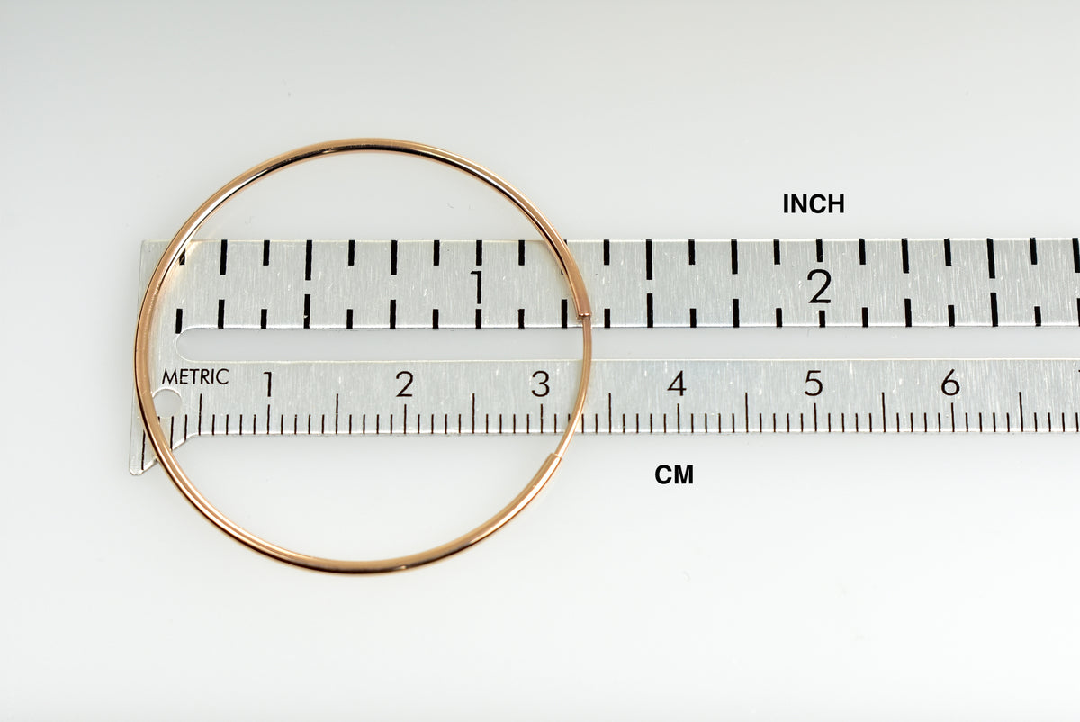 14k rose gold classic endless round hoop earrings 33mm x 1.25mm