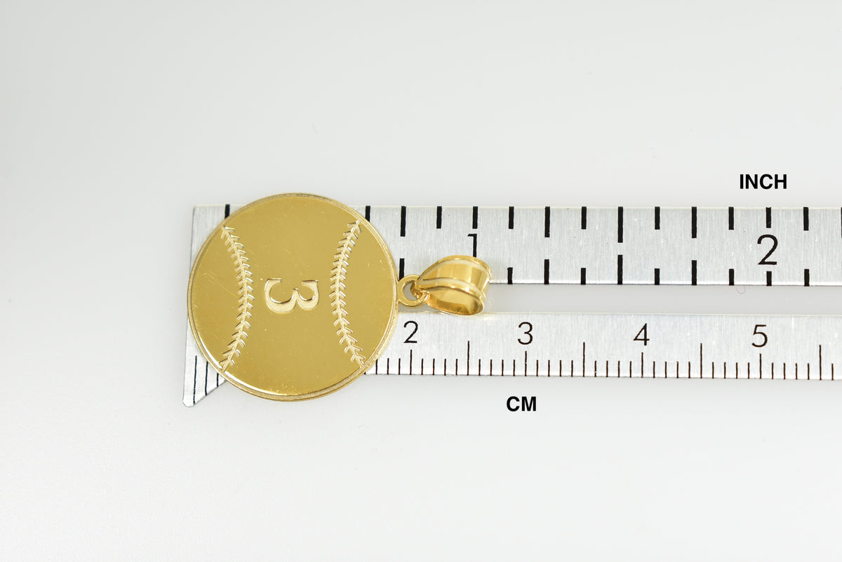 14k 10k gold sterling silver baseball personalized engraved pendant