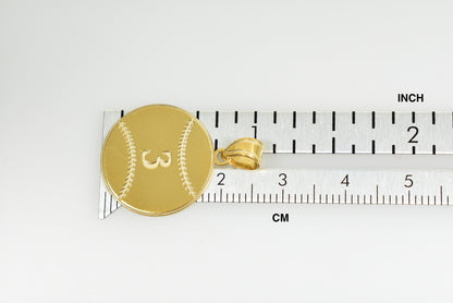 14k 10k gold sterling silver baseball personalized engraved pendant