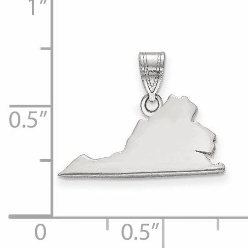 14k gold or sterling silver virginia va state map pendant charm personalized monogram