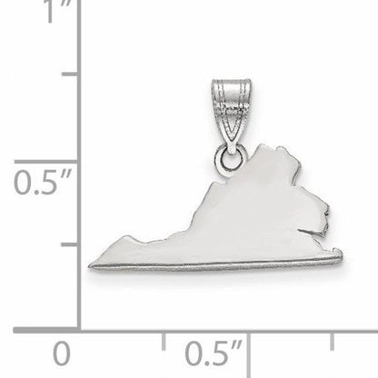 14k gold or sterling silver virginia va state map pendant charm personalized monogram