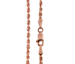Load image into Gallery viewer, 14k Rose Gold 2.5mm Diamond Cut Rope Bracelet Anklet Necklace Pendant Choker Chain
