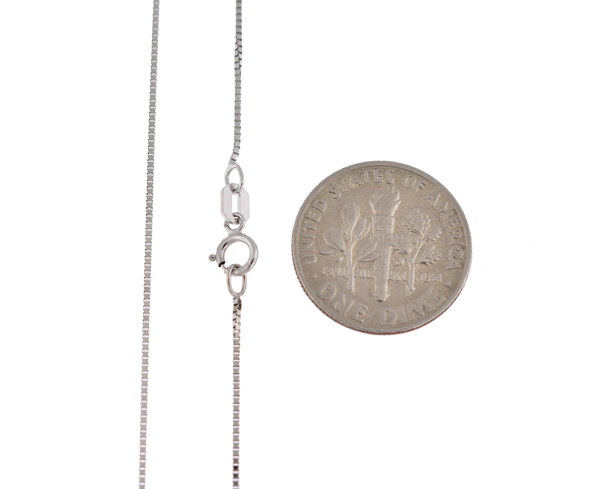 14k white gold 0.7mm box bracelet anklet necklace choker pendant chain