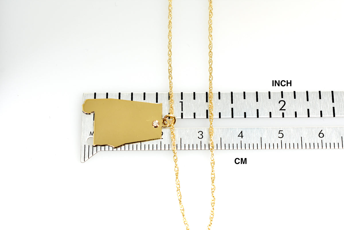 14k 10k yellow rose white gold diamond silver alabama al state map personalized city necklace