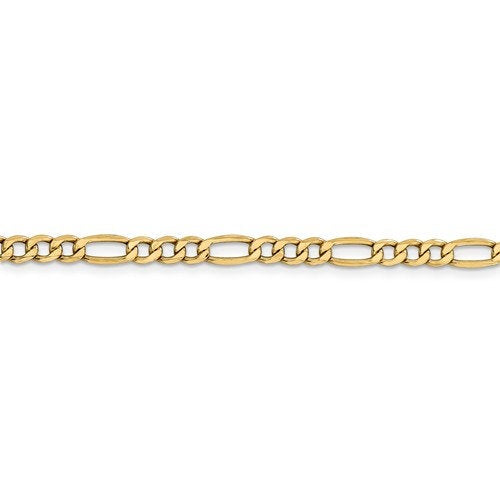 14k yellow gold 4.75mm lightweight figaro bracelet anklet choker necklace chain