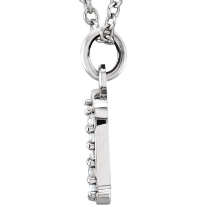 14k yellow rose white gold .025 ctw diamond tiny petite lowercase letter n initial alphabet pendant charm necklace