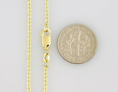 14k yellow gold 2mm cable bracelet anklet choker necklace pendant chain lobster clasp