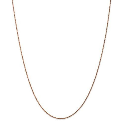 14k rose gold 1mm diamond cut rope bracelet anklet choker necklace pendant chain