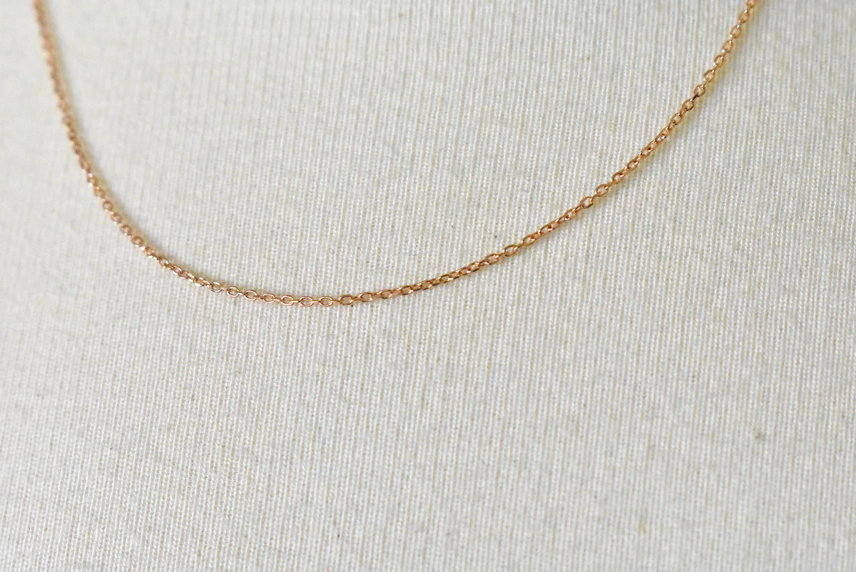14k rose gold 1mm diamond cut cable bracelet anklet choker necklace pendant chain