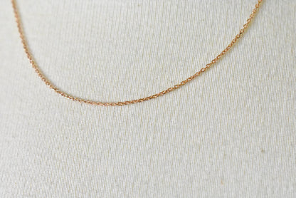 14k rose gold 1mm diamond cut cable bracelet anklet choker necklace pendant chain