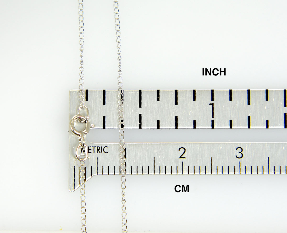14k white gold 0.5mm thin curb bracelet anklet necklace choker pendant chain