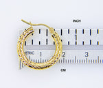 Załaduj obraz do przeglądarki galerii, 14K Yellow Gold Diamond Cut Classic Round Hoop Earrings 19mm x 3mm
