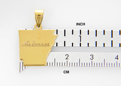 14k gold or sterling silver arkansas ar state pendant charm personalized monogram