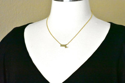 14k gold or sterling silver massachusetts ma state name necklace personalized monogram