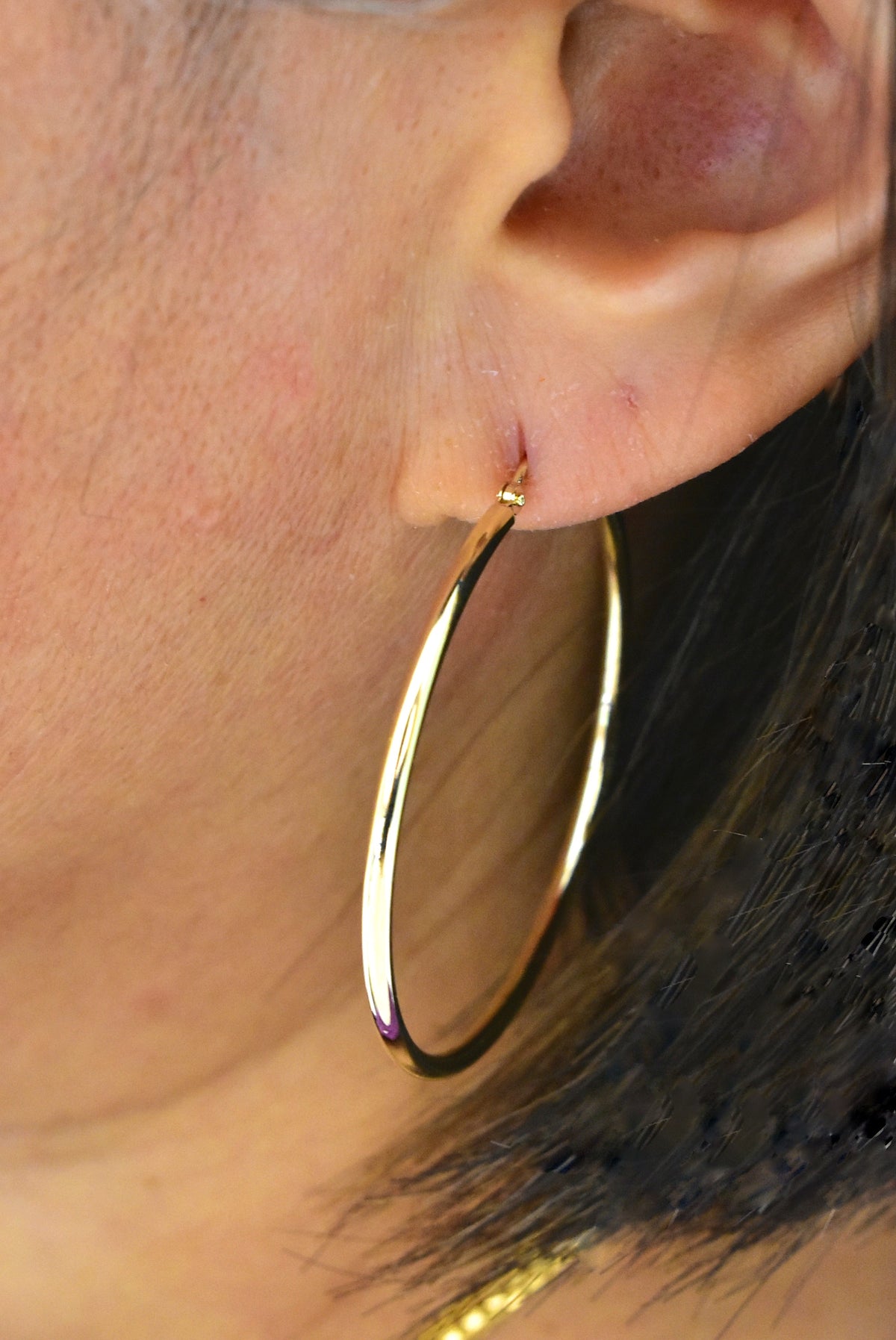 14k yellow gold classic round hoop earrings 44mmx2mm