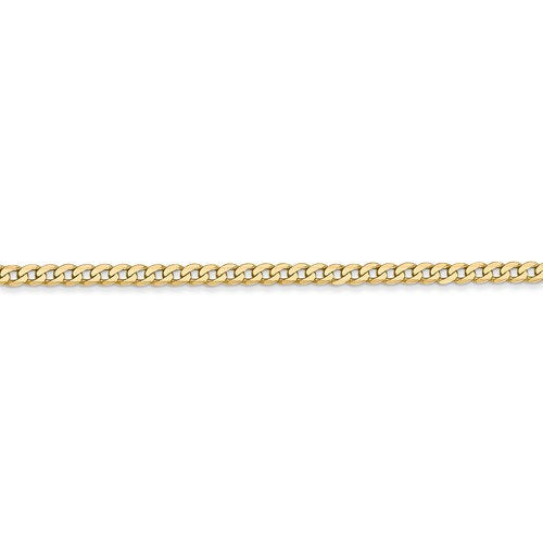 14k yellow gold 2.2mm beveled curb link bracelet anklet choker necklace pendant chain