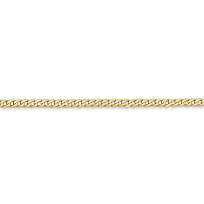 14k yellow gold 2.2mm beveled curb link bracelet anklet choker necklace pendant chain