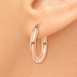 Load image into Gallery viewer, 14K Rose Gold Classic Round Hoop Earrings 19mm x 3mm
