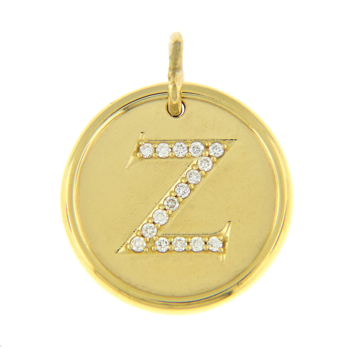 14k yellow rose white gold genuine diamond uppercase letter z initial alphabet pendant charm custom made to order personalized engraved