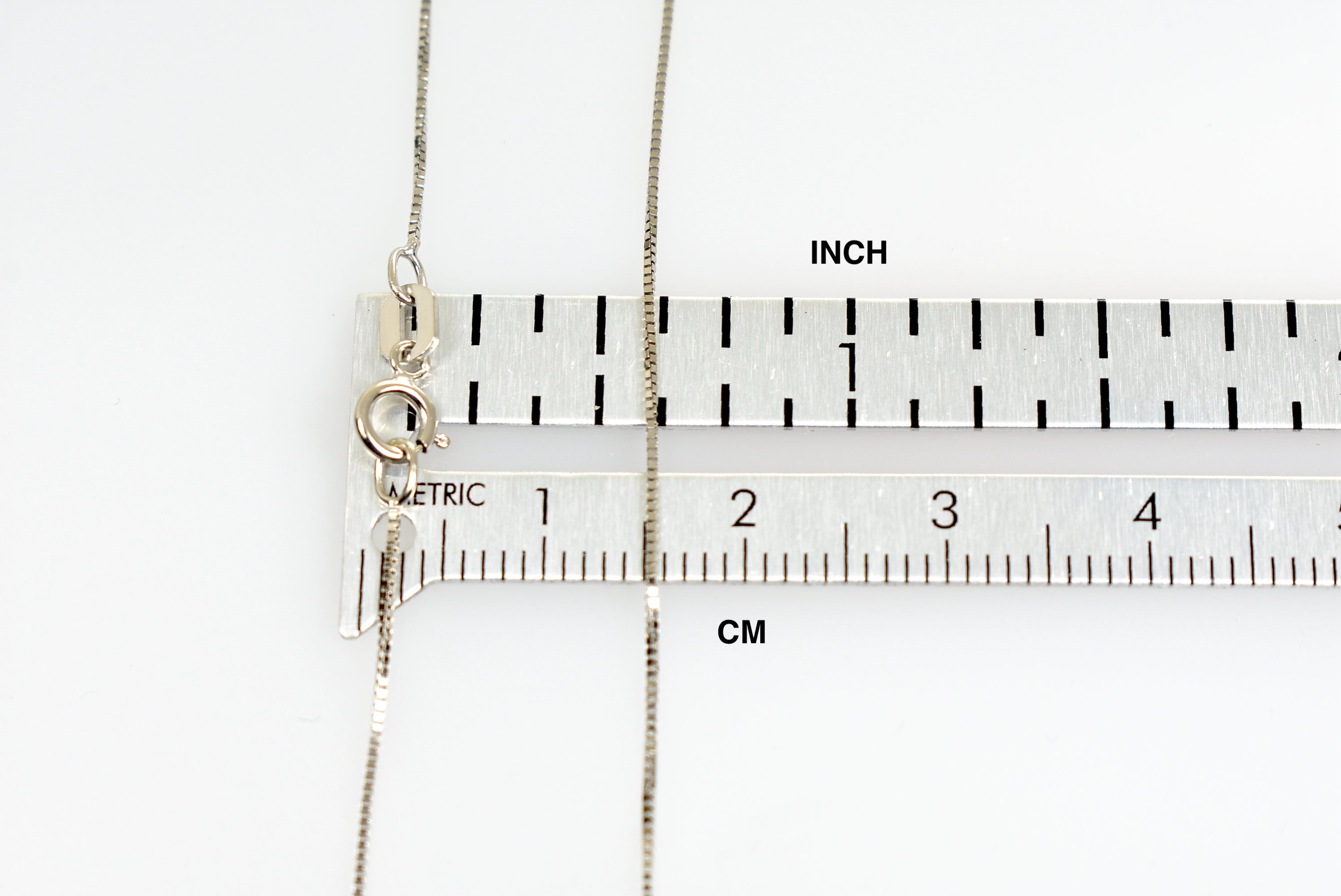 14k White Gold 0.5mm Box Bracelet Anklet Necklace Choker Pendant Chain