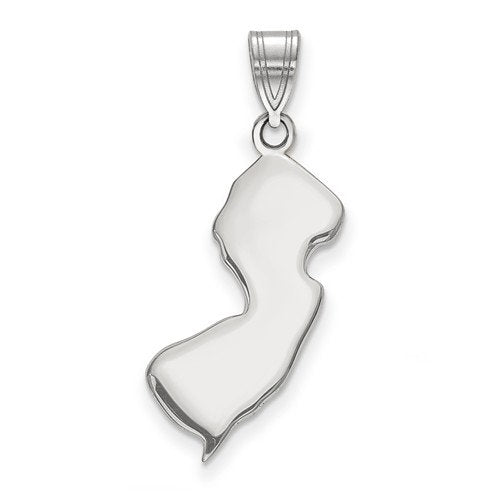 14k gold or sterling silver new jersey nj state map pendant charm personalized monogram