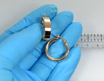 이미지를 갤러리 뷰어에 로드 , 14k Rose Gold Round Square Tube Textured Inside Diamond Cut Hoop Earrings 21mm x 5.5mm
