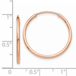 Load image into Gallery viewer, 14k Rose Gold Classic Endless Round Hoop Earrings 22mm x 1.5mm
