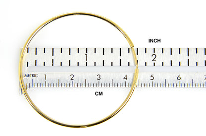 14k yellow gold large endless round hoop earrings 40mm x 1.5mm