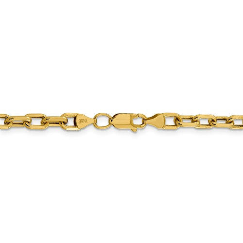 14k yellow gold 4.9mm open link cable bracelet anklet necklace pendant chain