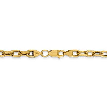 14k yellow gold 4.9mm open link cable bracelet anklet necklace pendant chain