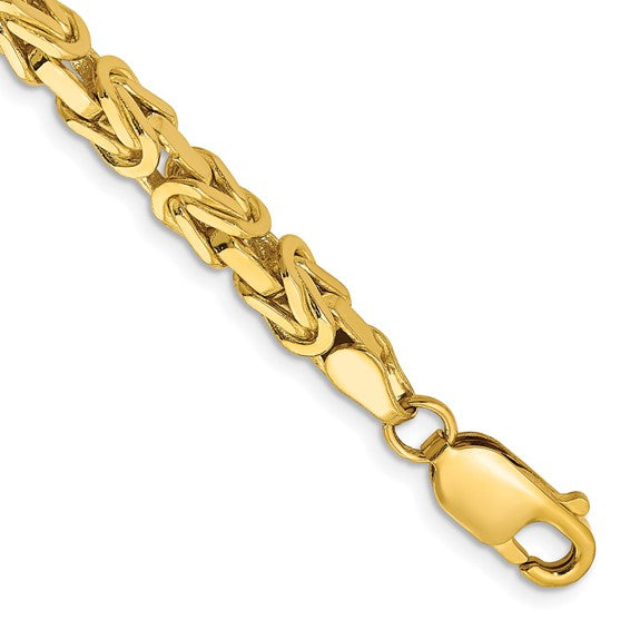 14K Solid Yellow Gold 4mm Byzantine Bracelet Anklet Necklace Choker Pendant Chain