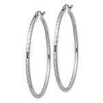 Load image into Gallery viewer, Sterling Silver Rhodium Plated Diamond Cut Classic Round Hoop Earrings 45mm x 2mm
