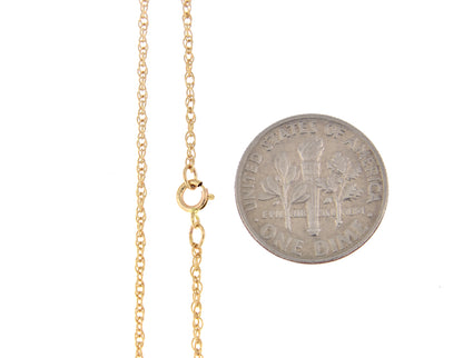 14k yellow gold 1.15mm cable rope bracelet anklet necklace choker pendant chain