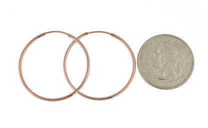 14k rose gold classic endless round hoop earrings 30mm x 1.5mm