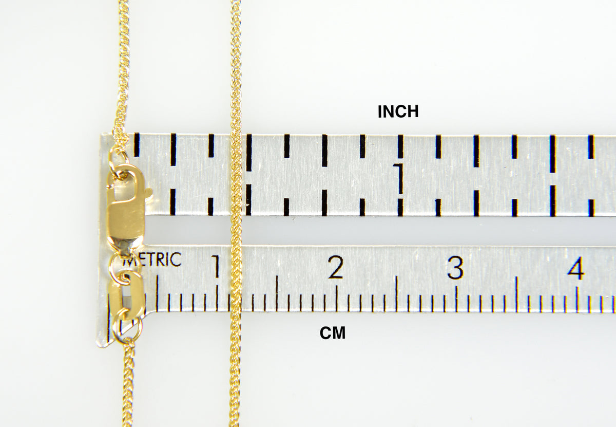 14k yellow gold 0.8mm spiga wheat bracelet anklet choker necklace pendant chain