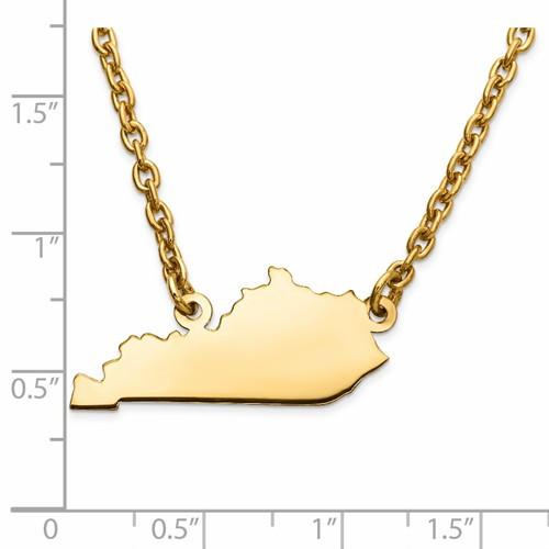 14k gold or sterling silver kentucky ky state name necklace personalized monogram